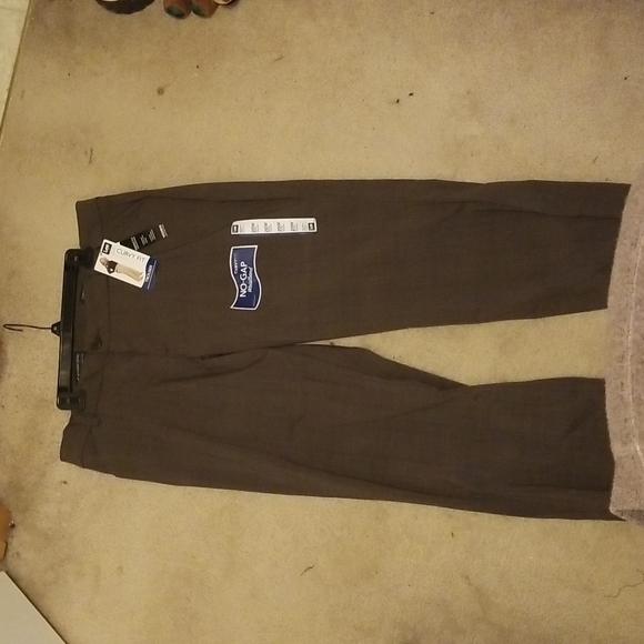 NWT 20WP Lee Brown Plaid Dress Pants - Picture 1 of 8